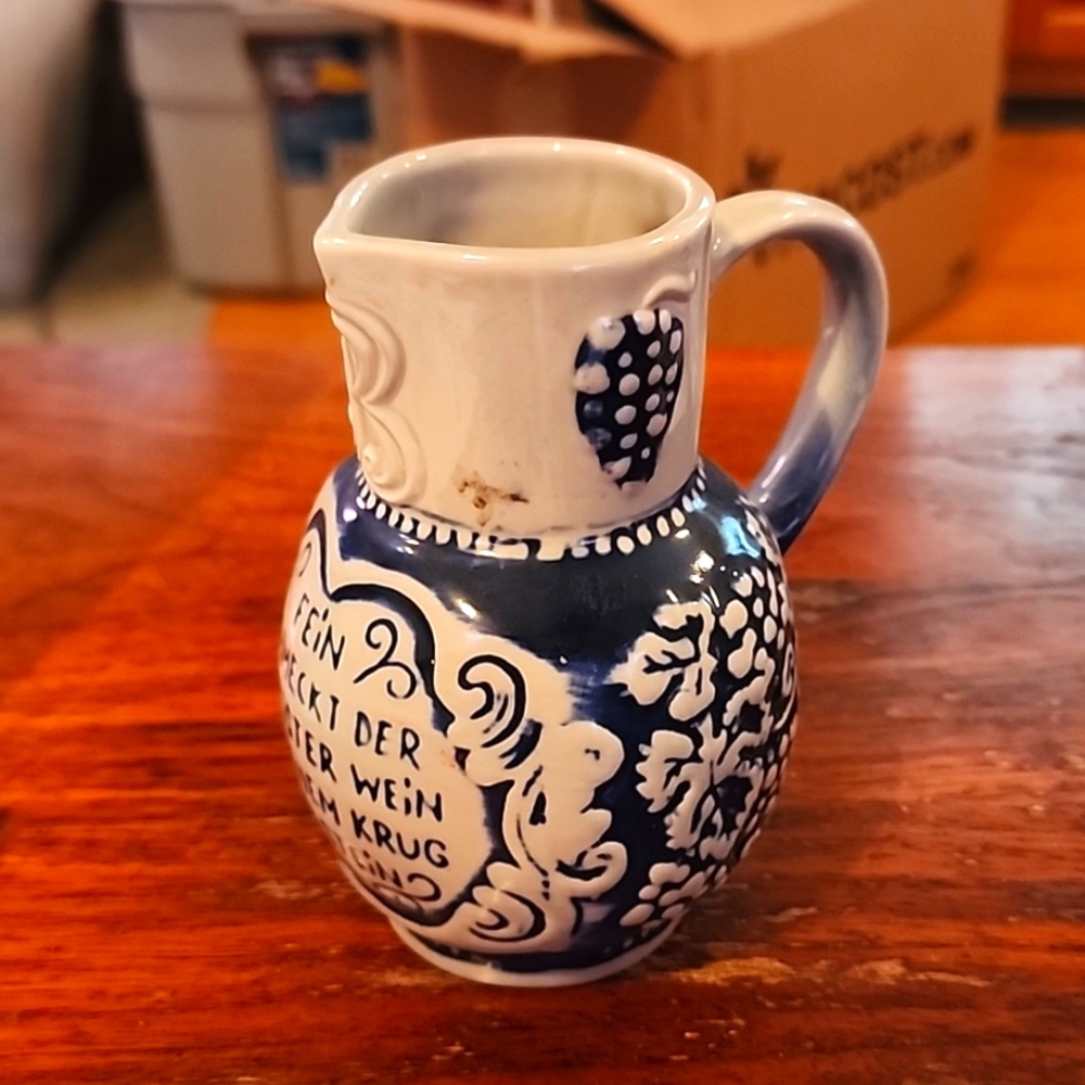 Marzi Remy Wine Jug 250ml West Germany 1960s Blue & Grey